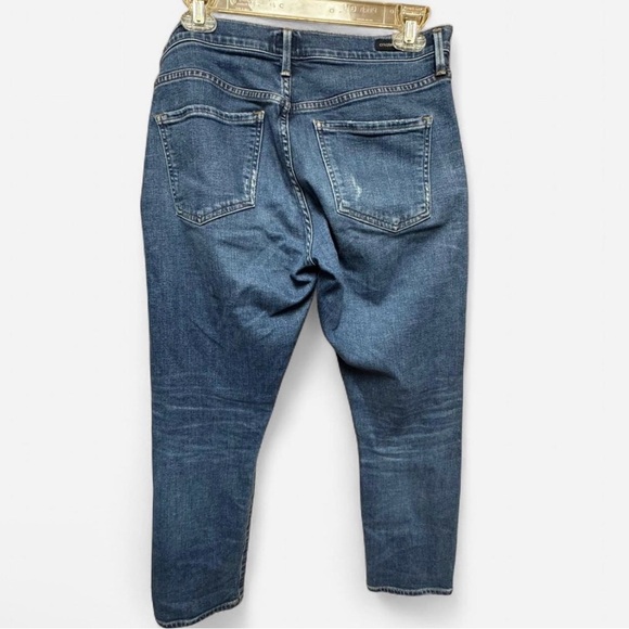 Citizens of Humanity Distressed Elsa Mid Rise Slim Fit Crop Button Fly Jeans - Picture 2 of 8